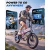 image:imageJasion EB6 Foldable Electric Bike for Adults Builtin 48V Lithium BatterySoft Pink